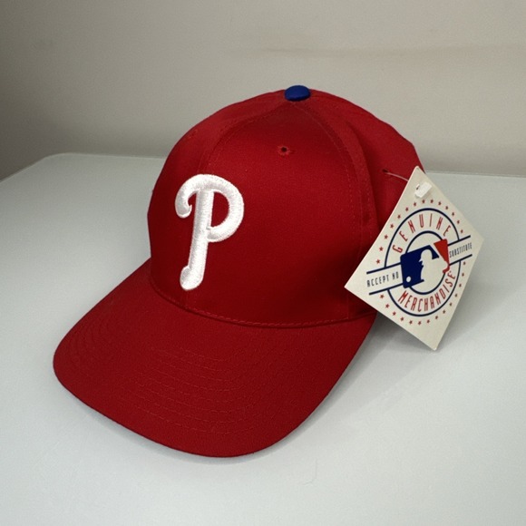 Vintage 90s American Needle Philadelphia Phillies Red  Snapback Hat Cap MLB New